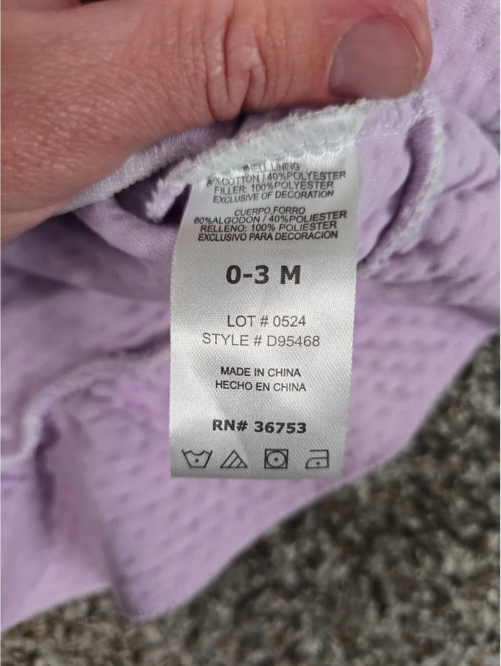 Duck Duck Goose Baby Girls Sz 0-3M Zip Up Hooded Jacket Light Purple Hearts